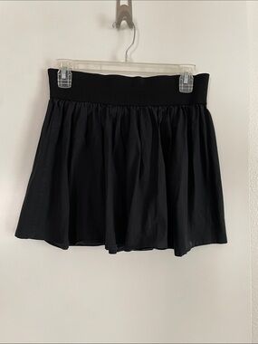 Twenty One- Cotton Short Black Pleated Mini Skirt Wide Elastic Waistband